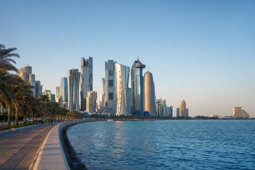 Corniche y distrito West Bay de Doha, Qatar