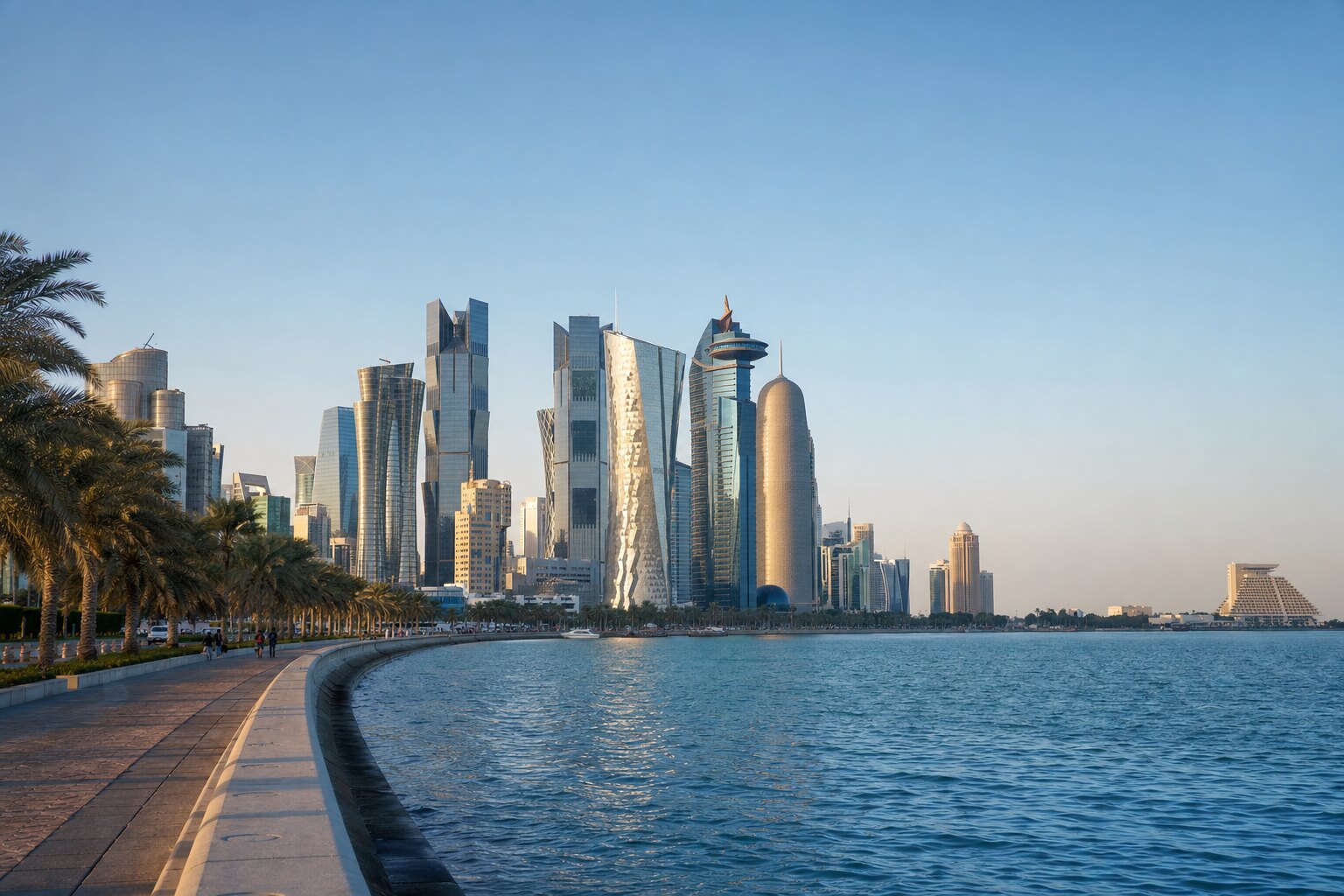 Corniche y distrito West Bay de Doha, Qatar