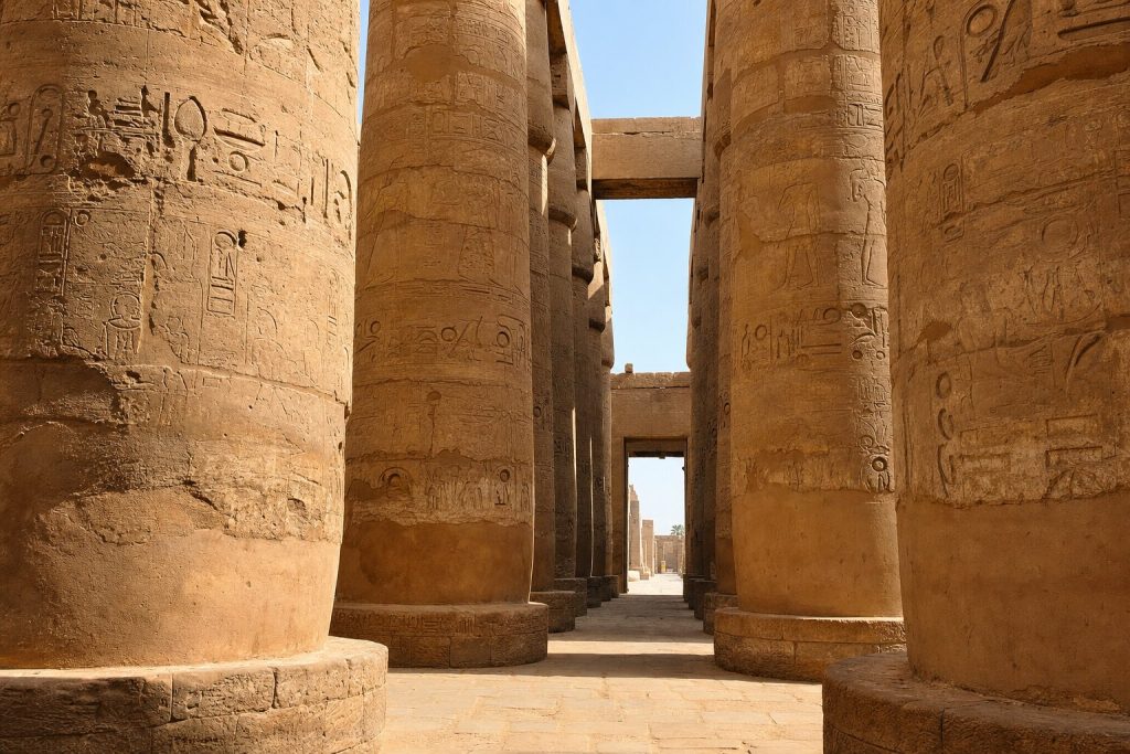 Columnas del templo de Karnak en Luxor, Egipto